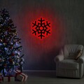 Lampa de perete Snowflake 2, Neon Graph, 28x32 cm, rosu