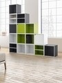 Raft modular, Composite Cube Shelf, Bizzotto, 35x29.5x35 cm, PAL laminat/MDF, galben