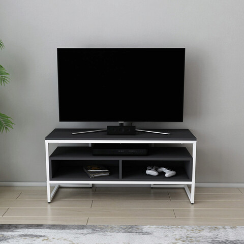 Comoda TV, Retricy, Merrion, 110x35x49.9cm, PAL, Alb / Antracit