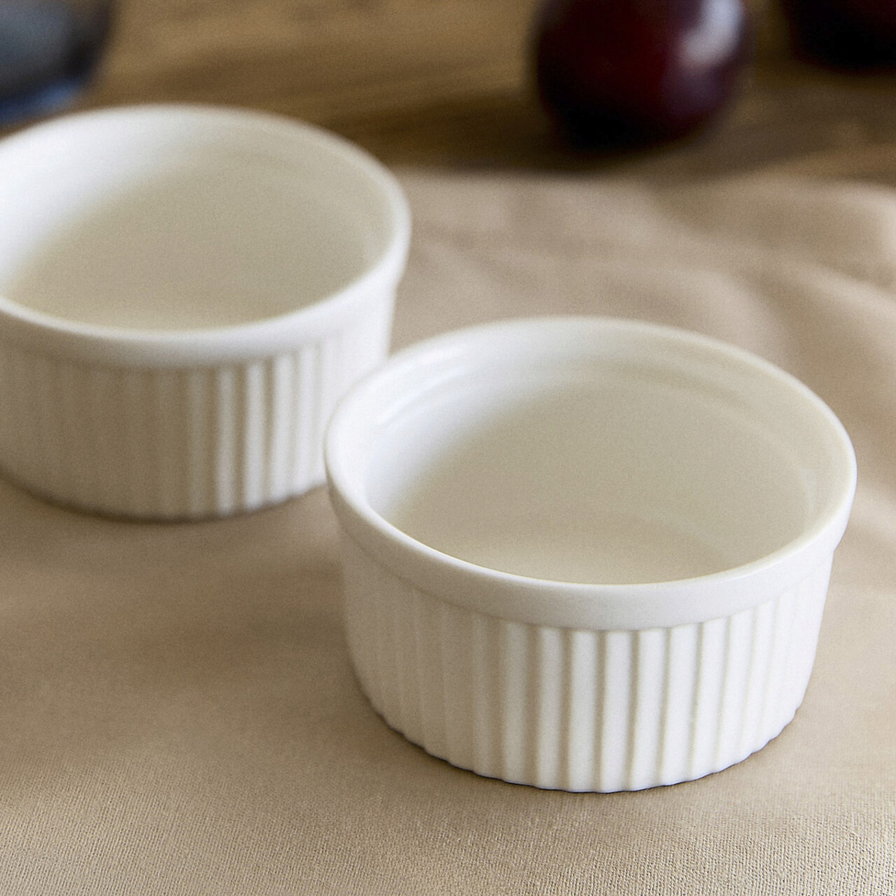 Set 2 vase de copt Ramekin Tineo, Homla, 9 cm, portelan, alb