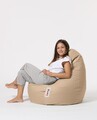 Fotoliu puf, Bean Bag, Ferndale Drop L, 80 x 80 cm, poliester impermeabil, bej nurca