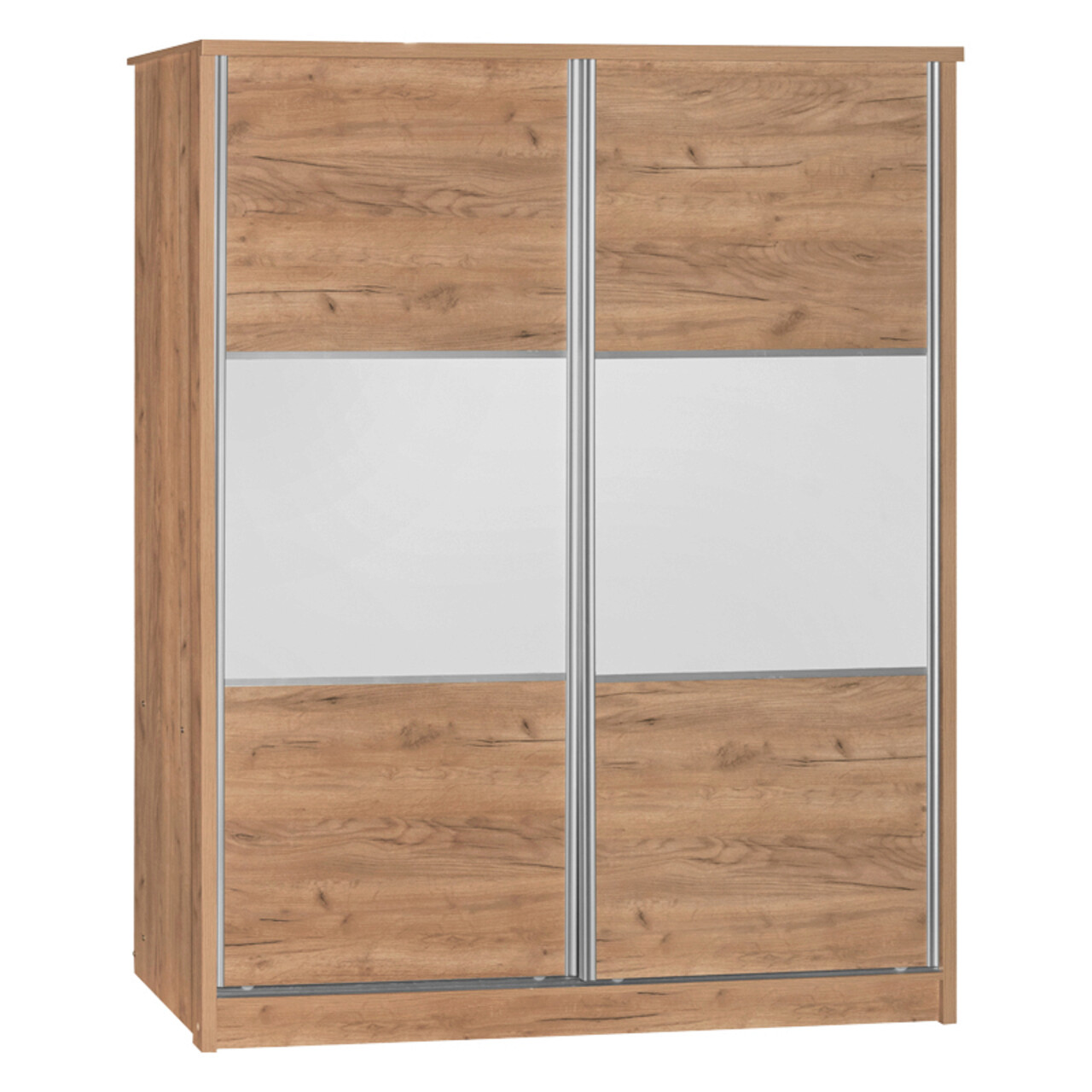 Dulap pentru haine Chase, Pakoworld, cu 2 usi glisante, 152.5x56.5x185 cm, PAL, natural