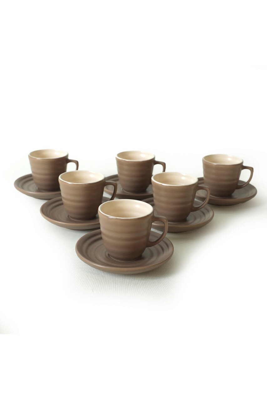 Set cesti de cafea, Keramika, 275KRM2175, 100% CERAMICA / , Nu absoarbe apa, Crema mata - 1 | YEO