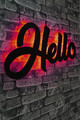 Decoratiune luminoasa LED, Hello, MDF, 60 LED-uri, Rosu