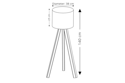 Lampadar, Insignio, 780SGN1412, 70% MDF/30% tesatura PVC, Negru / Maro / Gri