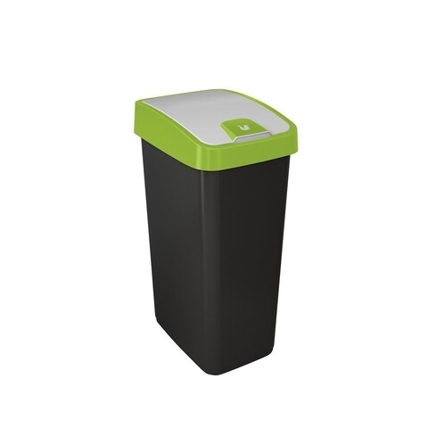 Cos de gunoi cu deschidere dubla, colectare selectiva, plastic, 45 L, verde