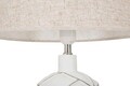 Lampa de masa, Lines, Mauro Ferretti, 1 x E27, 40W, Ø35 x 60 cm, polirasina/fier/textil, alb antic/maro