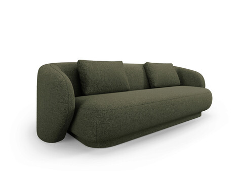 Canapea 3 locuri, Camden, Cosmopolitan Design, 204x102x72 cm, tesatura chenille, verde