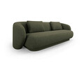 Canapea 3 locuri, Camden, Cosmopolitan Design, 204x102x72 cm, tesatura chenille, verde