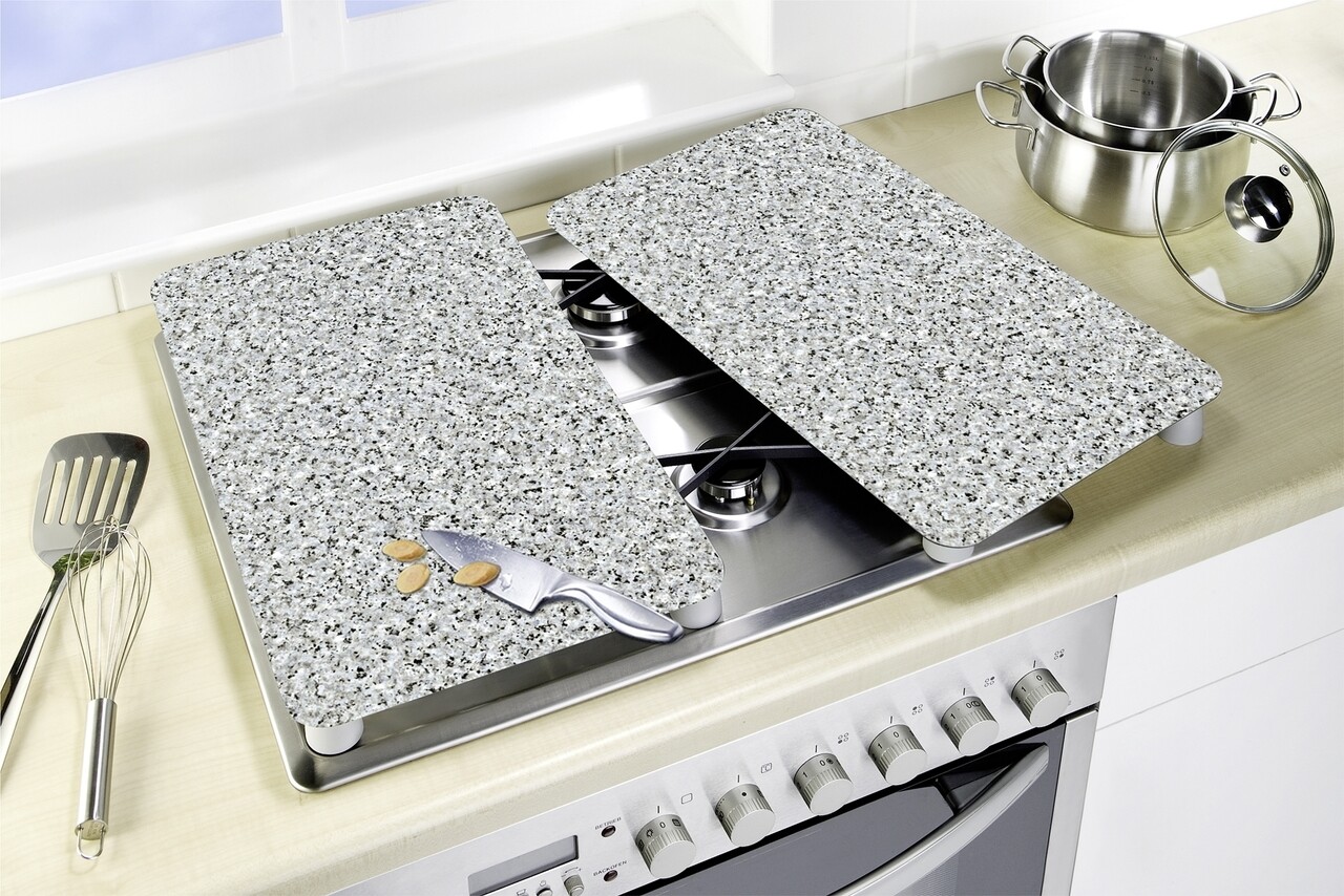 Set 2 protectii universale pentru aragaz, Maximex, Granite