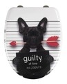 Capac de toaleta cu sistem automat de coborare, Wenko, Guilty Dog, 38 x 45 cm, duroplast, multicolor