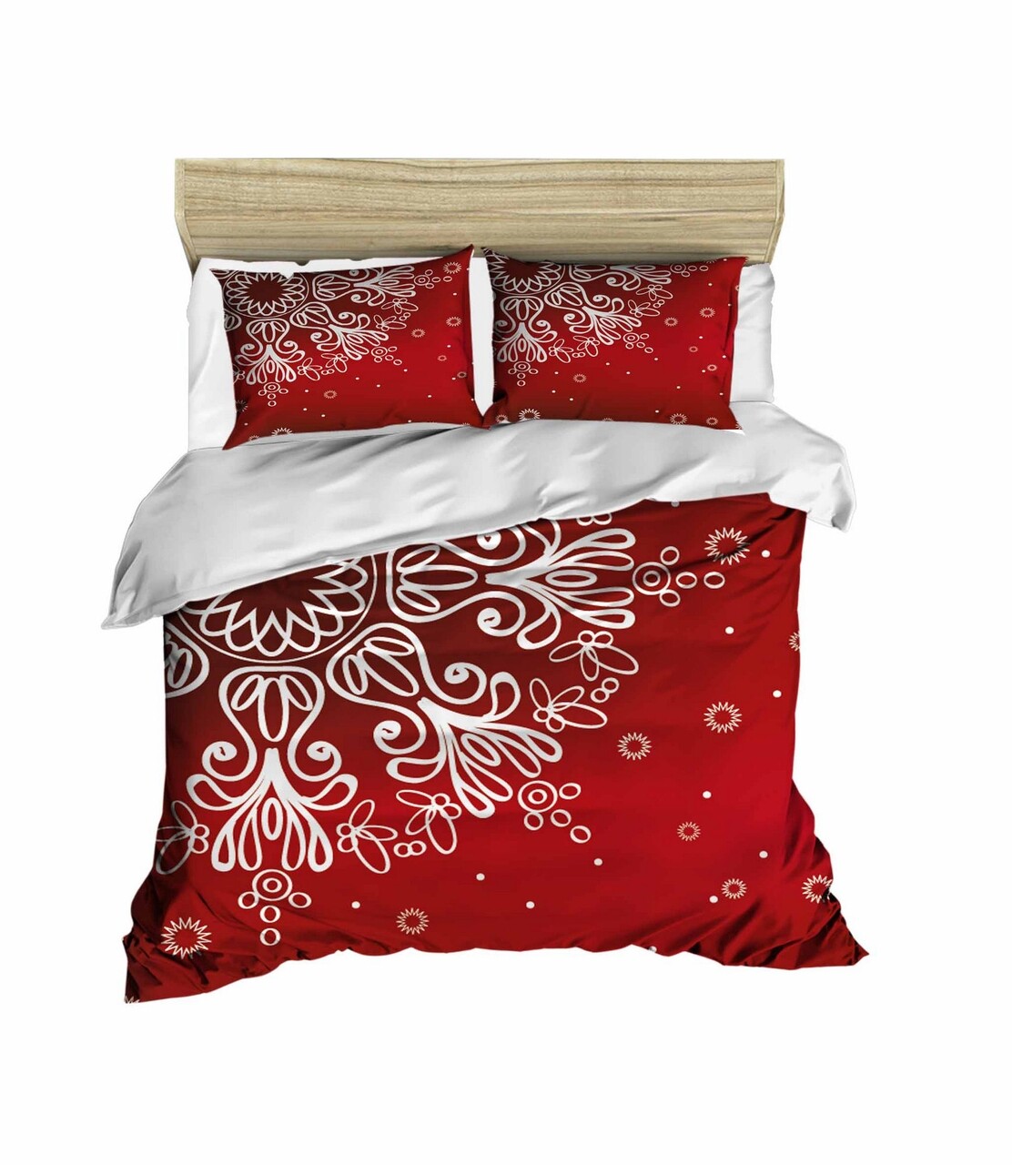 Lenjerie de pat dubla Xmas-427, Pearl Home, 3 piese, amestec bumbac, multicolor