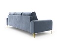 Canapea, Madara, Mazzini Sofas, 4 locuri, gold legs, 237x102x90 cm, catifea, albastru deschis