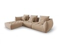 Coltar modular reversibil 2 locuri, Bloom-184, Micadoni Home, 332x216x95 cm, catifea, bej sand