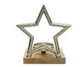 Suport pentru lumanare Star, Decoris, 15x19.5x21 cm, aluminiu, argintiu rustic