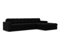 Coltar dreapta 4 locuri, Justin, Micadoni Home, BL, 236x160x72 cm, catifea, negru