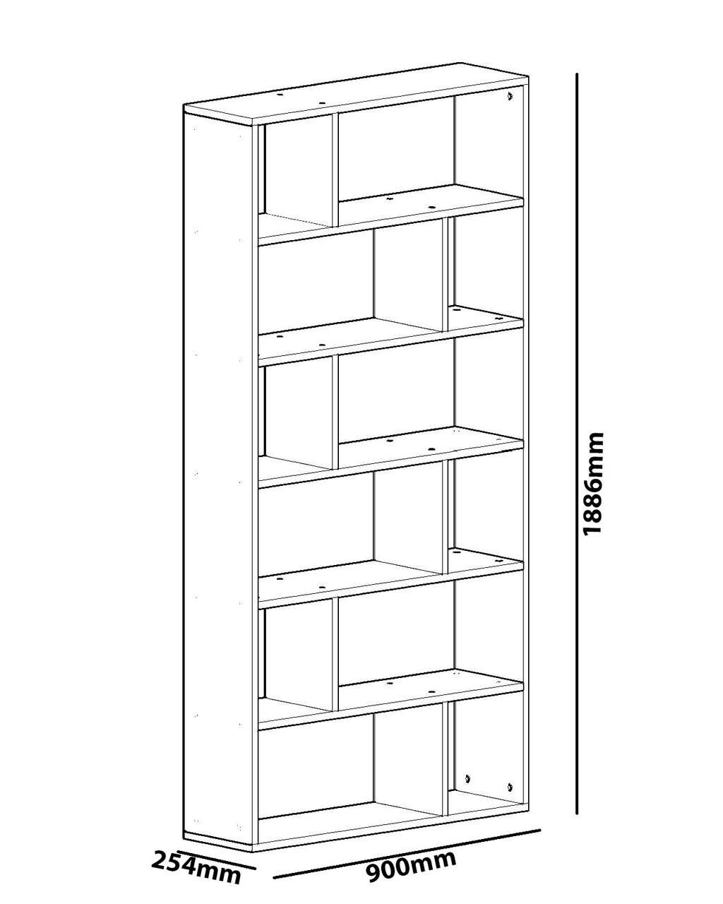 Biblioteca Form, Decorotika, 90x25.4x188.6 cm, alb - 1 | YEO