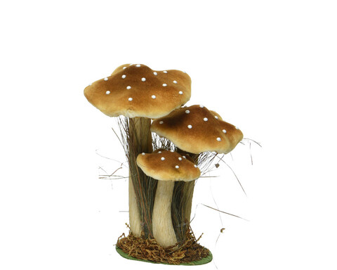 Decoratiune Mushroom, Decoris, 14x18x26 cm, poliester, mustar