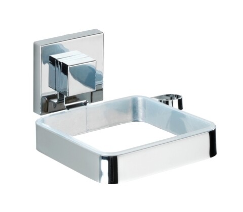 Suport autoadeziv pentru uscatorul de par, Wenko, Quadro Vacuum-Loc®, 14 x 7.5 x 13.5 cm, inox/plastic