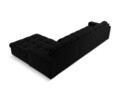 Coltar dreapta 4 locuri, Justin, Micadoni Home, BL, 236x160x72 cm, catifea, negru