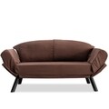 Canapea extensibila Genzo, Futon, 2 locuri, 177x81x87 cm, metal, maro