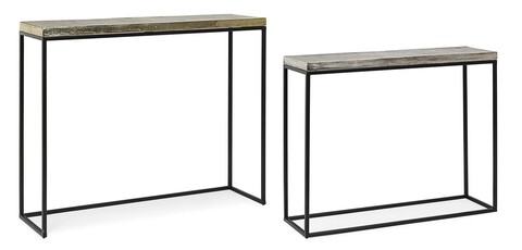 Set 2 console Amira, Bizzotto, 99x29x85 cm, otel/aluminiu