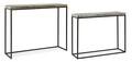 Set 2 console Amira, Bizzotto, 99x29x85 cm, otel/aluminiu