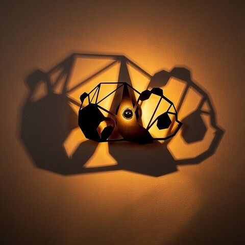 Lampa de perete, Shadow, 582-A, E27, 100 W, metal/MDF, negru