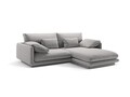 Coltar dreapta 3 locuri, Torino-211, Micadoni Home, 220x170x83 cm, tesatura structurata chenille, gri deschis