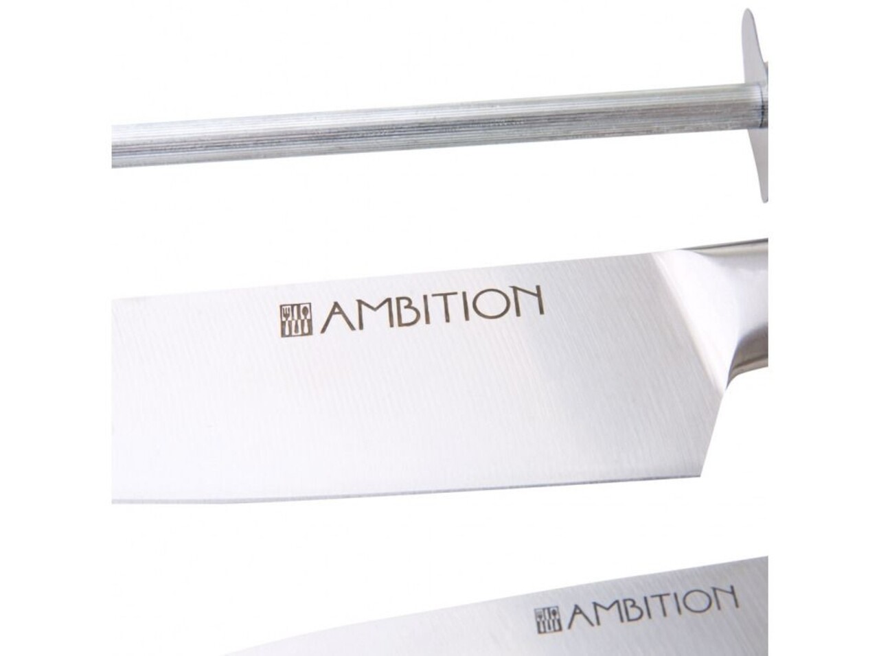 Set 3 Cutite Si Ascutitor Cristal, Ambition, Inox