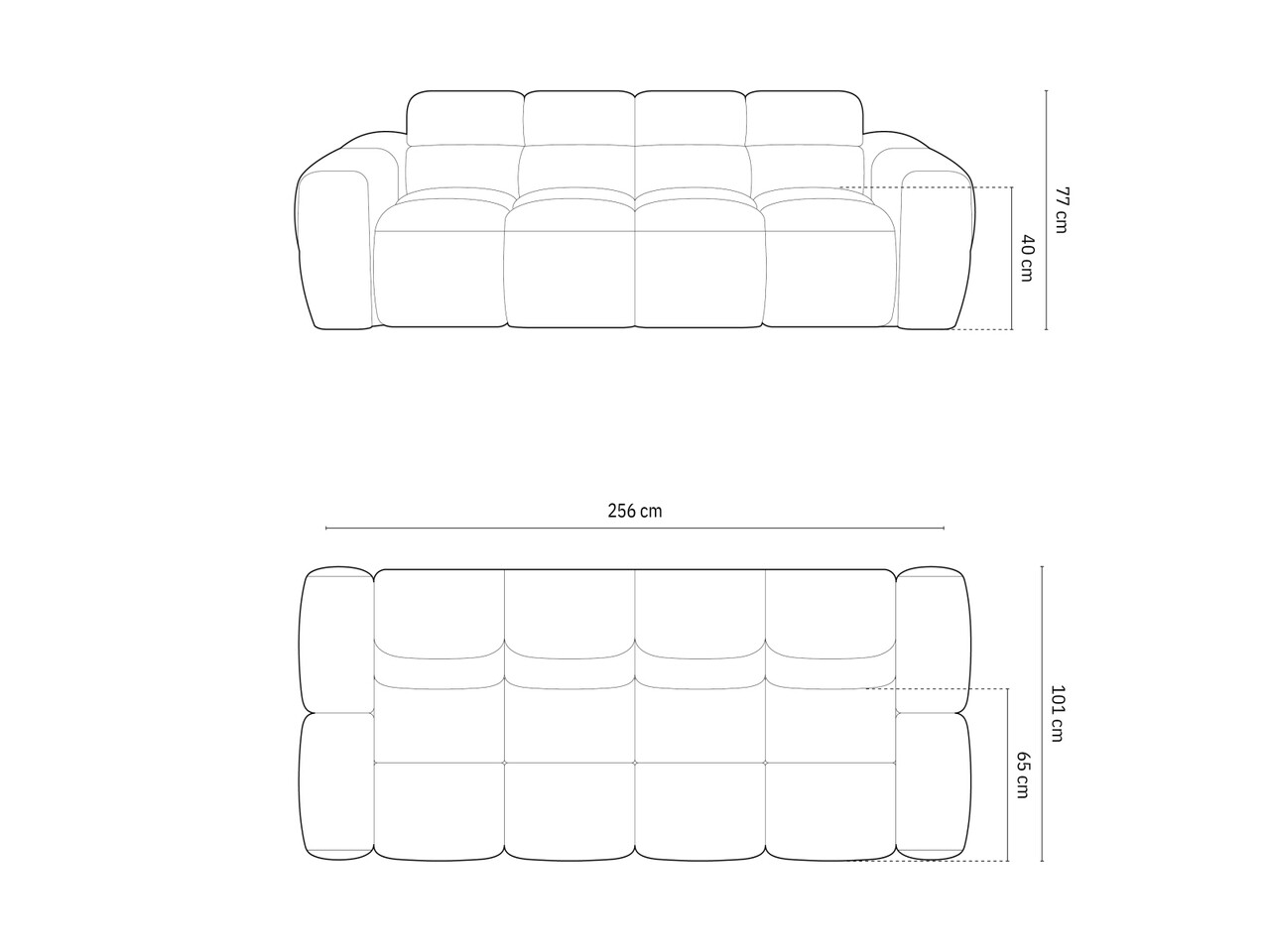 Canapea 4 locuri, Lisa-193, Micadoni Home, 256x101x77 cm, tesatura structurata, corai