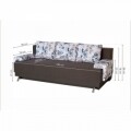 Canapea Extensibila Roma Dark Chocolate Blue Flower 205x90x86 cm + lada de depozitare