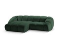 Coltar stanga 3 locuri, Diana-192, Micadoni Home, 294x182x72 cm, catifea structurata, verde