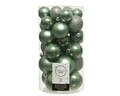 Cutie cu 30 globuri asortate Proof-Glitter mix, Decoris, plastic, verde