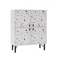 Dulap multifunctional, Vella, Terrazzo, 95 x 111 x 36 cm, pal melaminat, multicolor