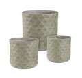 Set ghivece pentru exterior 3 piese Pyramid, Bizzotto, Ø44 x 44 cm, fibra de sticla, verde sage