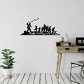 Decoratiune de perete, Banksy, Metal, 30 x 70 cm, Negru