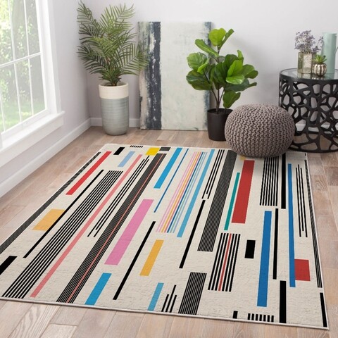 Covor Retro, Oyo Concept, 140x220 cm, poliester, multicolor