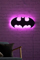 Decoratiune luminoasa LED, Batman, MDF, 60 LED-uri, Roz