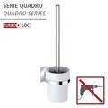 Suport cu perie pentru toaleta. Wenko, Quadro Turbo-Loc®, 9.5 x 35.5 x 12 cm, inox/plastic