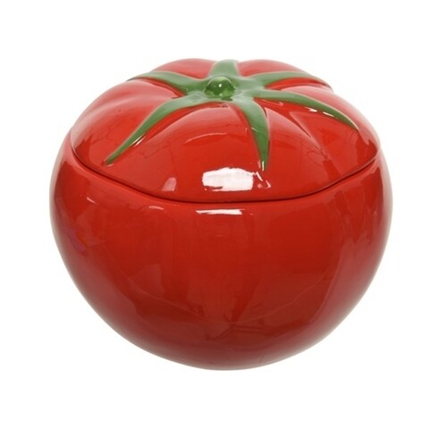 Recipient pentru depozitare Tomato, Decoris, 13.7x13.7x11.5 cm, dolomit, rosu