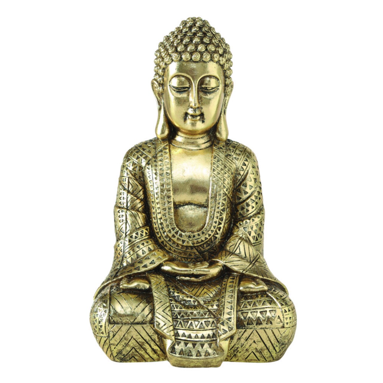 Decoratiune Jarven Buddha, Boltze, 30 cm, polirasina, auriu