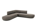 Coltar simetric 5 locuri, Miley, Micadoni Home, BL, 248x248x74 cm, poliester chenille, gri