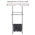 Suport 2 in 1 pentru umerase si cos pentru rufe Herkules, Wenko, 73-120x42.5x165-300 cm, metal/poliester, negru