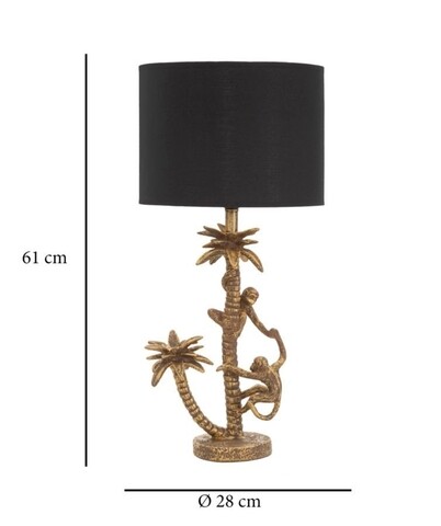 Lampa de masa Palm, Mauro Ferretti, 1 x E27, 40W, Ø 28x61 cm, negru/auriu