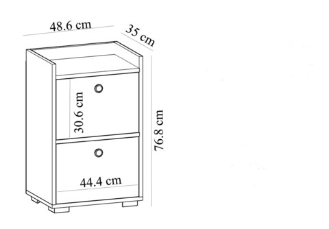 Pantofar, Olivia, Mete, 48.6x76.8x35 cm, PAL , Antracit/Alb