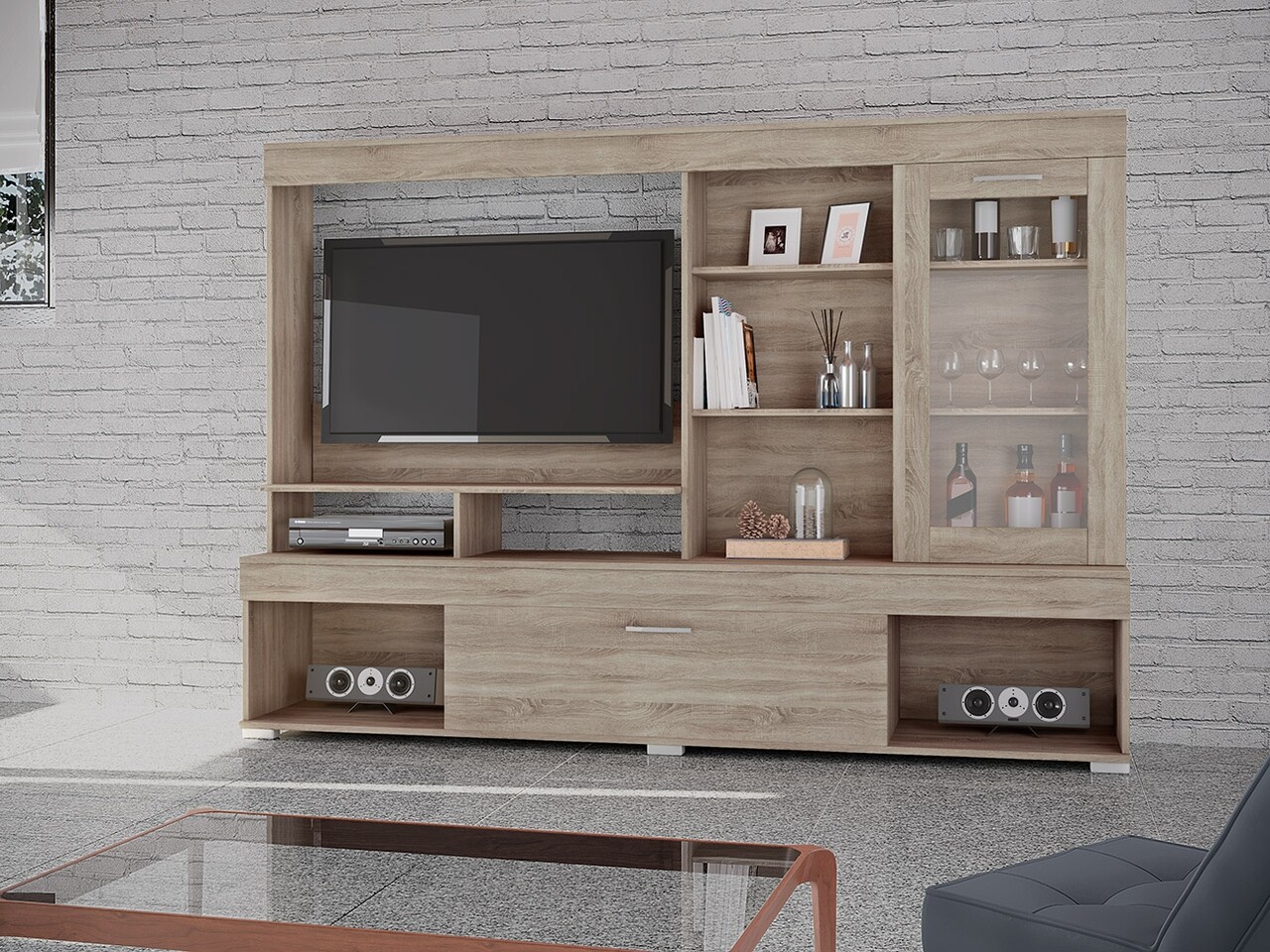 Mobilier Living, Bedora, City 6033, 200 X 40.5 X 141 Cm, PAL, Sonoma