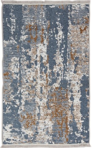 Covor Eko rezistent, NK 02 - Beige, Blue, 100% poliester,  75 x 150 cm