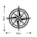 Decoratiune de perete, Compass, Metal, Dimensiune: 55 x 55 cm, Negru