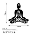 Decoratiune de perete, Yoga 5, Metal, Dimensiune: 70 x 70 cm, Negru